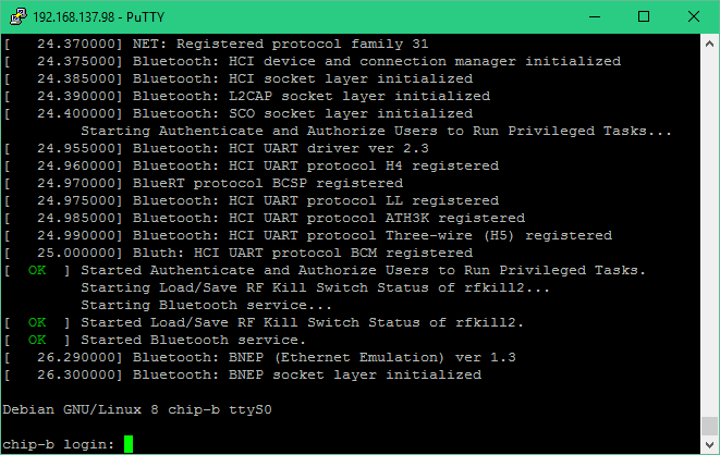 Debian login on telnet