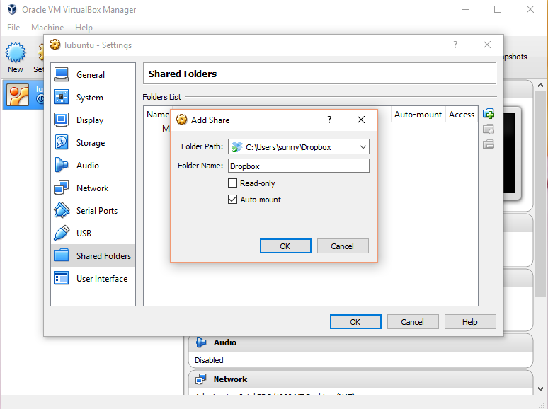 virtual machine shared folder