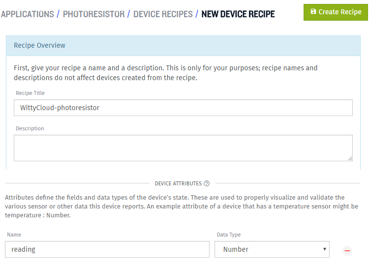 Losant device recipe