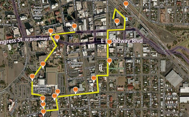 route of first Downtown History Walk