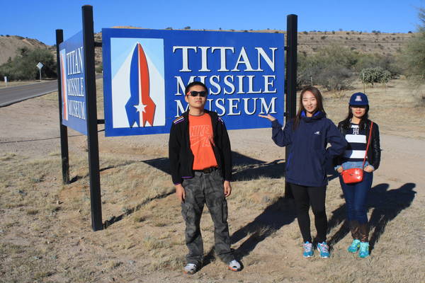 group photo in front of Titan Missile Museum sign