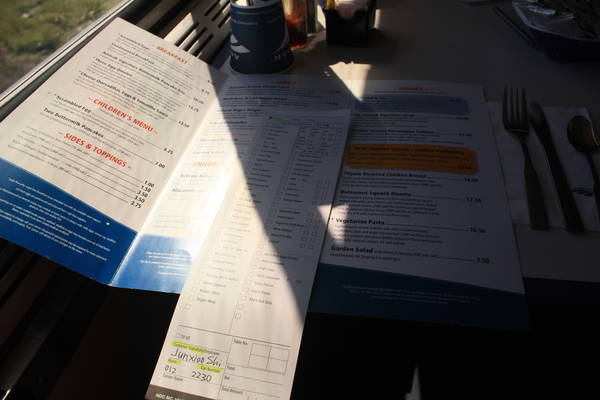 dining car order slip