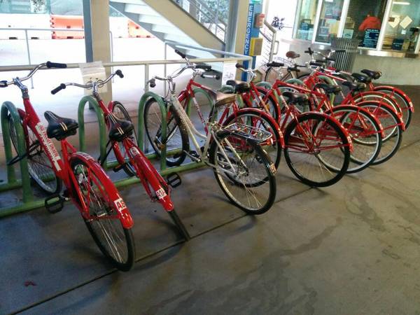 Cat Wheels rack at 6th Street Garage, Jan 06, 2015