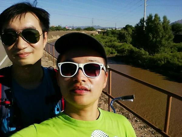 Santa Cruz River Park, with Yumin, Sep 23, 2015