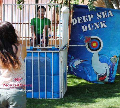 me in a dunk tank, courtesy of NorthPointe Apartments