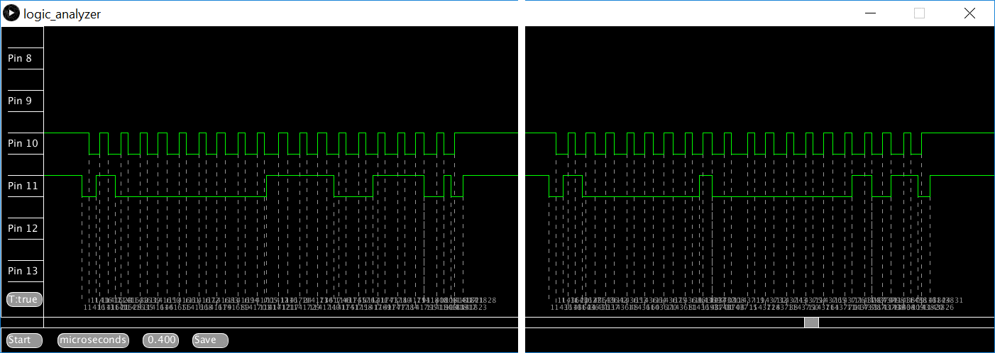 I2C signal seen by logic analyzer, good signal