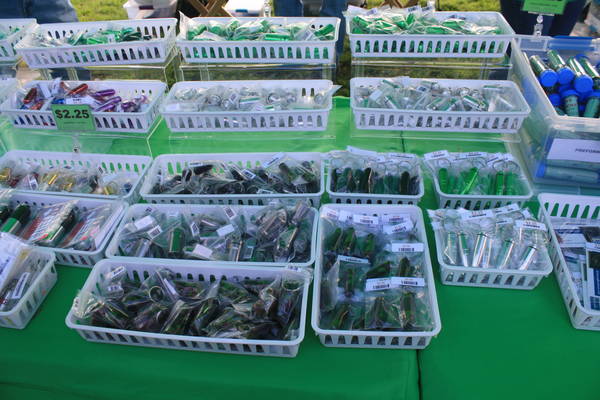 geocache containers sold at a vendor booth