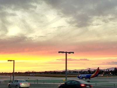 sunset at LAX, 2019-03-10