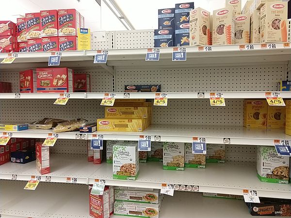 Giant Foods, 2020-03-13, pasta shelf