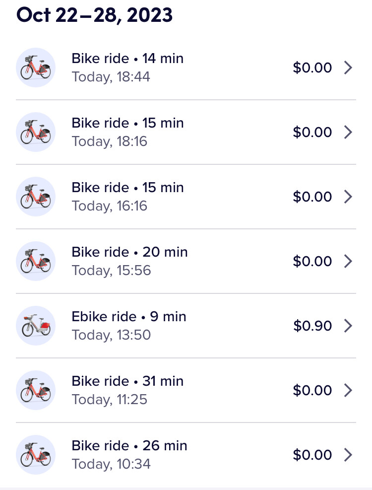 bikeshare receipt