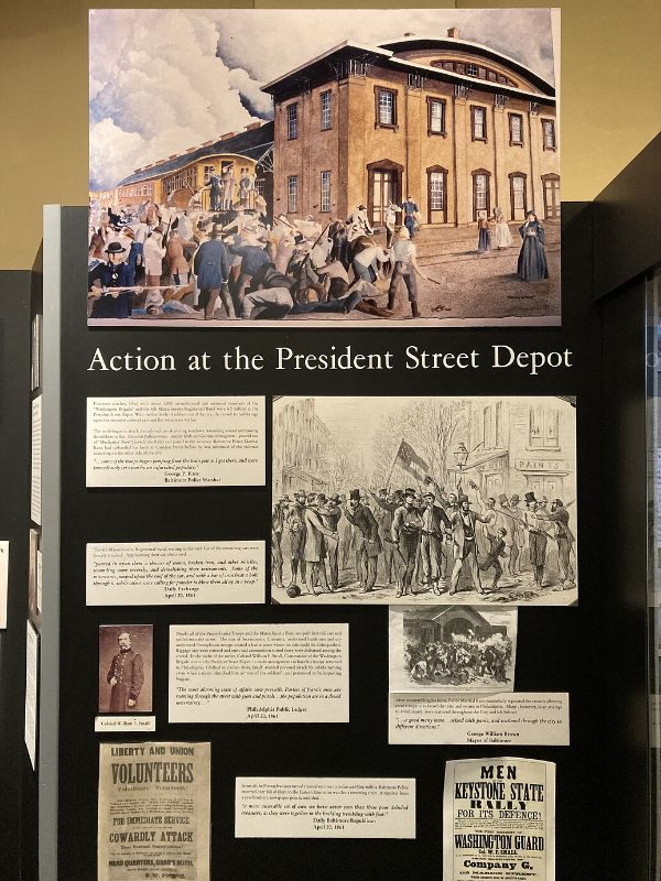 Action at the President Street Depot museum exhibit
