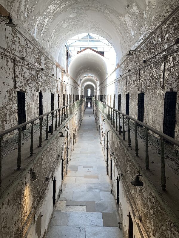 Eastern State Penitentiary - cell block hallway