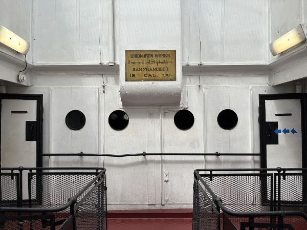 Union Iron Works placard on Olympia